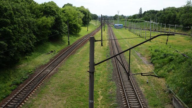 Железная дорога в Донецке, архивное фото