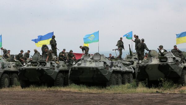 Группировка Украинских войск на позиции возле Славянска