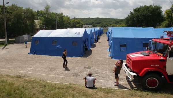 Лагерь МЧС для беженцев в Симферополе. Архивное фото