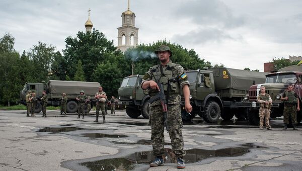 Украинские военные в Славянске
