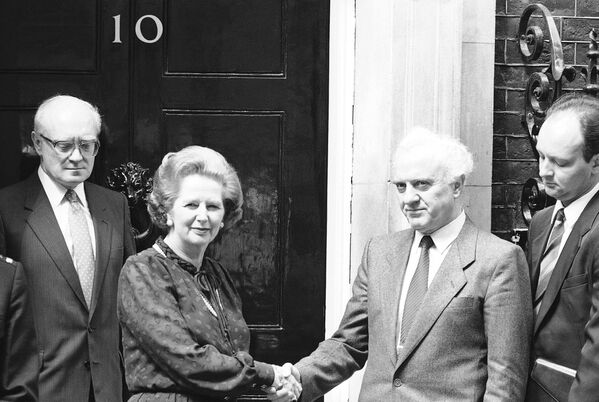 Премьер-министр Великобритании Маргарет Тэтчер и министр иностранных дел СССР Эдуарда Шеварднадзе