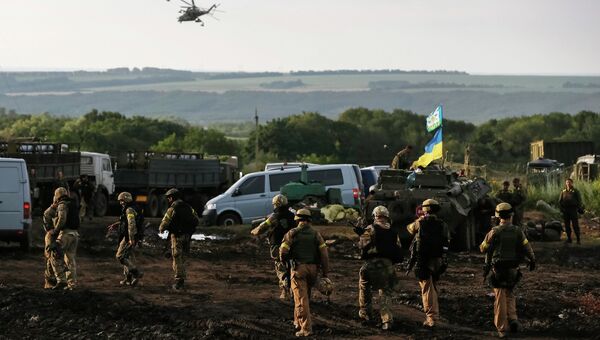 Украинские военные возле Славянска