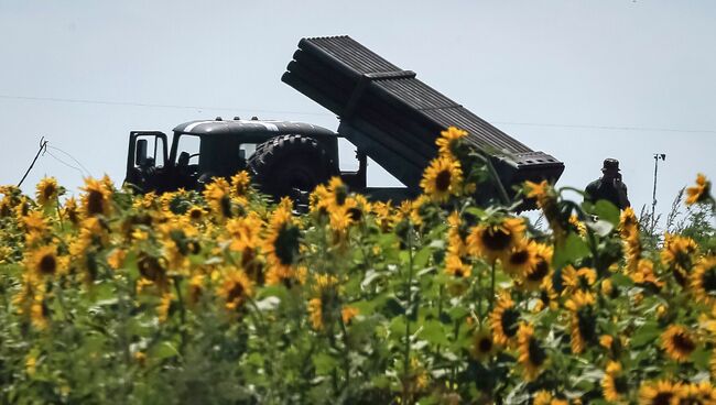 Украинские военные в районе города Северск, 11 июля 2014