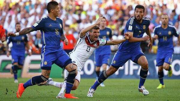 Финальный матч чемпионата мира по футболу в Бразилии между сборными Аргентины и Германии