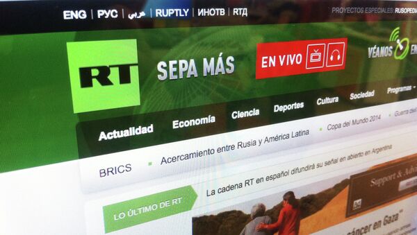 Сайт телеканала RT на испанском языке. Архивное фото