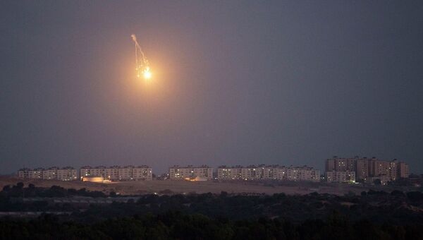 Ракета над сектором Газы 15 июля 2014 года