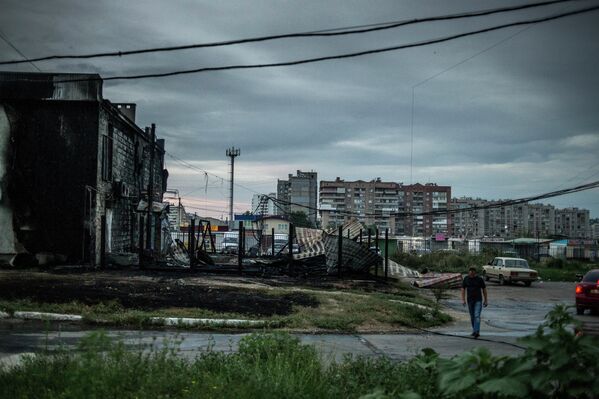 Луганск после артиллерийского обстрела