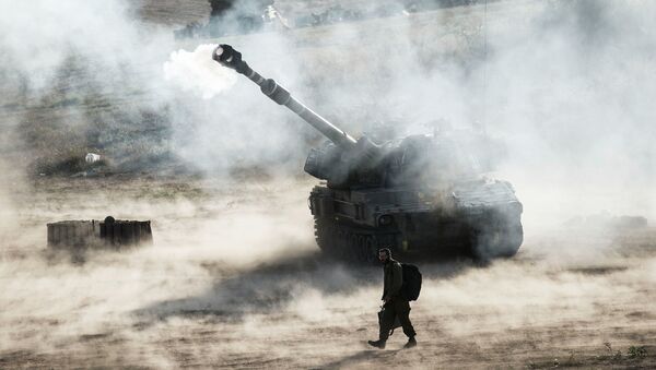 Израильская артиллерия на границе с сектором Газа