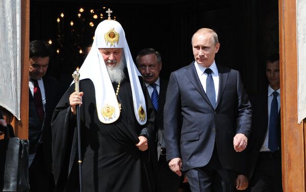 Президент России Владимир Путин и патриарх Московский и всея Руси Кирилл