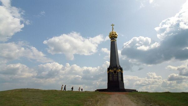 Главный монумент русским воинам, героям Бородинского сражения, на батарее Раевского. Архивное фото