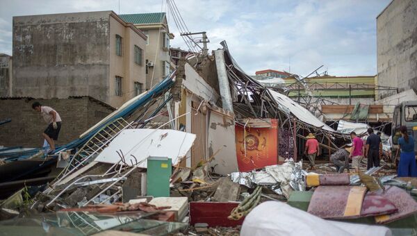 Последствия тайфуна Раммасун в Китае 21 июля 2014 года. Архивное фото