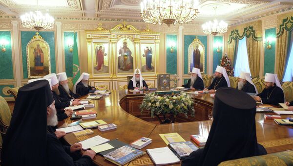 Заседание Священного Синода Русской православной церкви в Москве