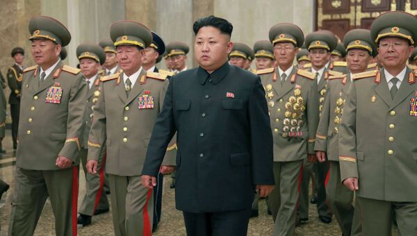 Северокорейский лидер Ким Чен Ын на праздновании 61-й годовщины окончания Корейской войны.Архивное фото.