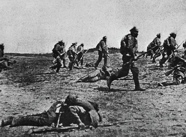 Наступление русских войск на одном из участков Юго-Западного фронта