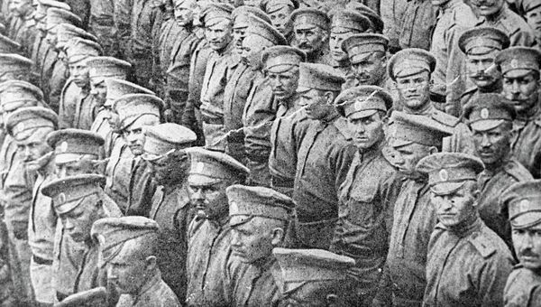 Русские солдаты, 1916 год. Репродукция фотографии