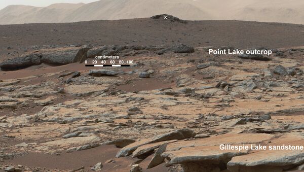 Снимок с марсохода Curiosity поверхности планеты Марс