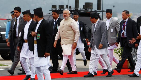 Премьер-министр Индии Нарендра Моди прибыл в Катманду