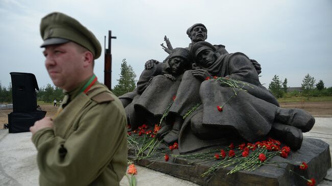 Реконструкторы событий Первой мировой войны в городе Сморгонь