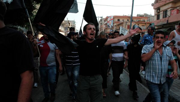 Акция протеста на севере Ливана 4 августа 2014 года