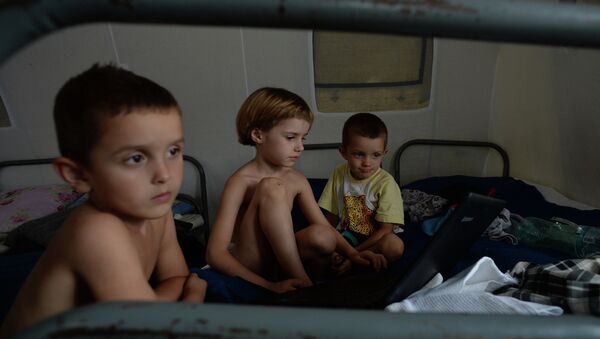 Украинские беженцы, архивное фото