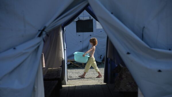 Лагерь украинских беженцев в населенном пункте Гуково Ростовской области. Архивное фото