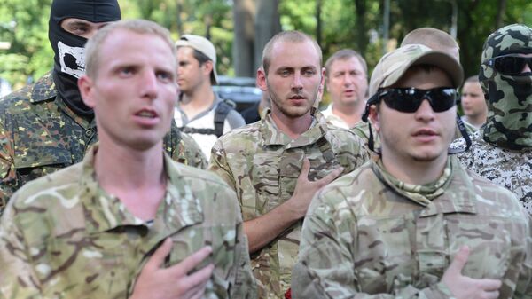 Бойцы батальона национальной гвардии Украины Шахтерск. Архивное фото