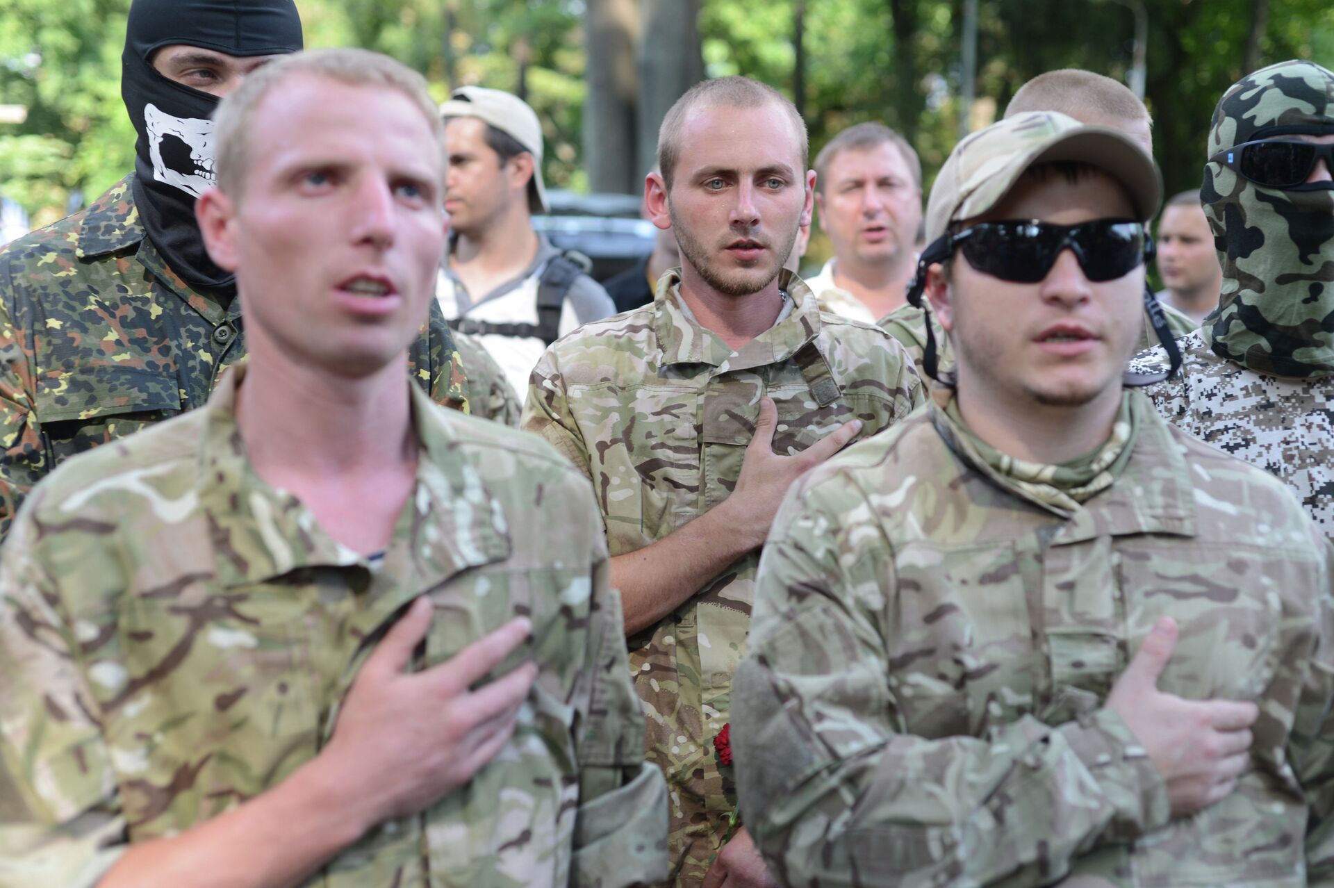 Бойцы батальона национальной гвардии Шахтерск. Архивное фото - РИА Новости, 1920, 10.08.2022