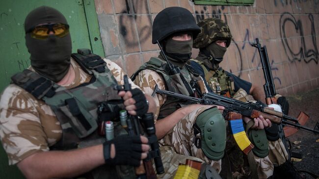 Солдаты украинской армии из батальона Донбасс. Архивное фото