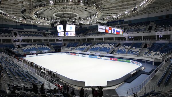 Вид на ледовую арену Дворца спорта Айсберг