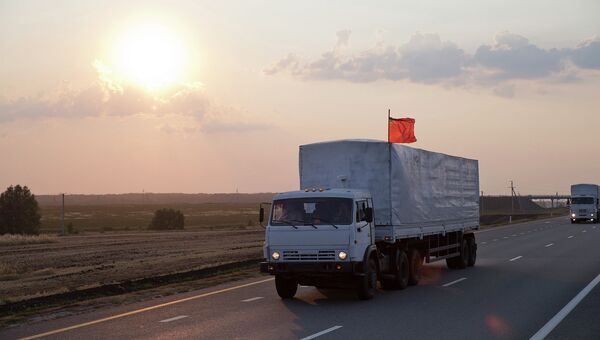 Конвой с гуманитарной помощью Украине. Архивное фото