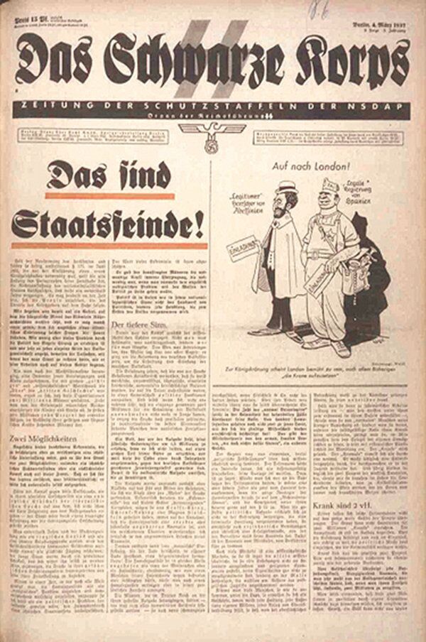 Официальная газета СС под названием Черный Корпус, 1937 год Официальная газета СС под названием Черный Корпус, 1937 год