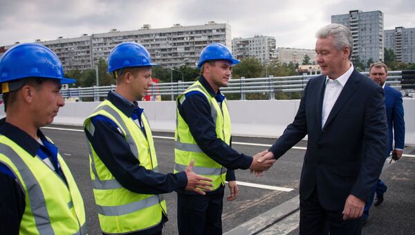 Собянин открыл новую эстакаду на Варшавском шоссе
