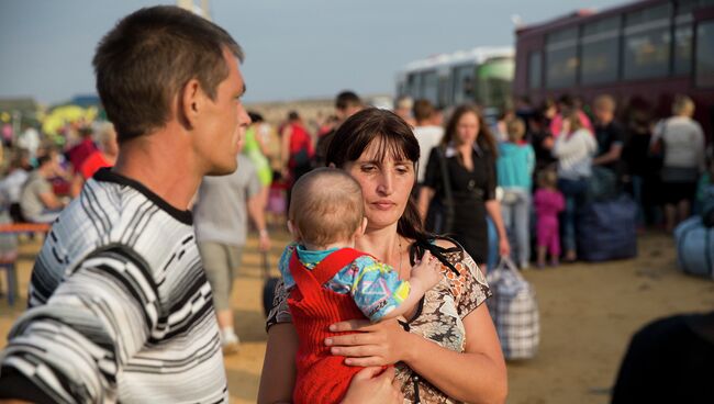 Беженцы с Украины. Архивное фото.