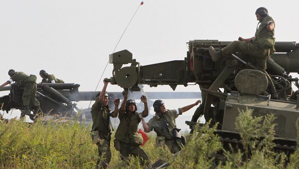Состязания самоходных артиллерийских батарей Сухопутных войск. Архивное фото