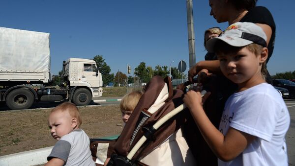 Машины из состава гуманитарного конвоя РФ для юго-востока Украины. Архивное фото