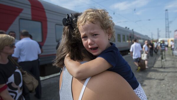 Беженцы c Украины. Архивное фото