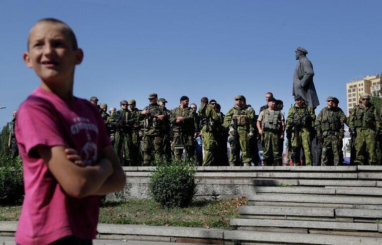 Акция в День независимости Украины в Донецке