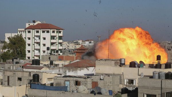 Сектор Газа во время обстрела 26 августа 2014