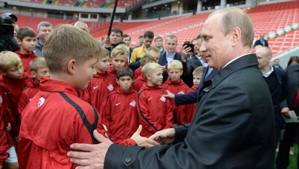 В.Путин посетил стадион Открытие Арена в Тушино