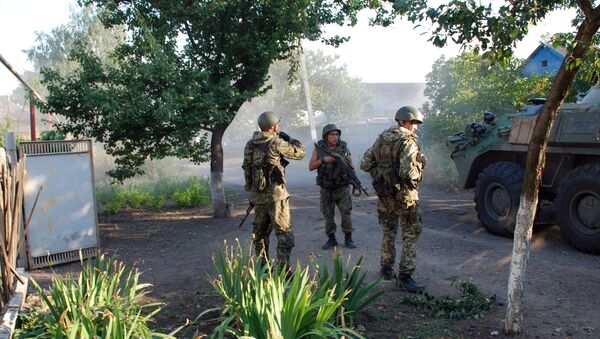Ополченцы Донецкой народной республики (ДНР) в городе Иловайске. Архивное фото