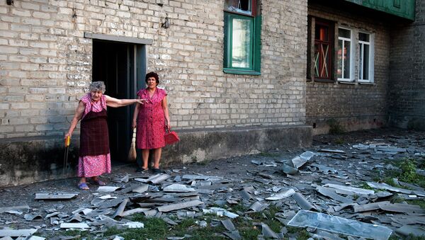 Последствия артобстрела в Донецке