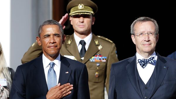 Президент Соединенных Штатов Америки Барак Обама и президент Эстонии Тоомас Хендрик Ильвес