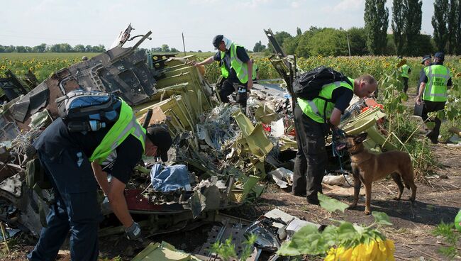 Международные следователи на месте крушения Boeing 777. Архивное фото