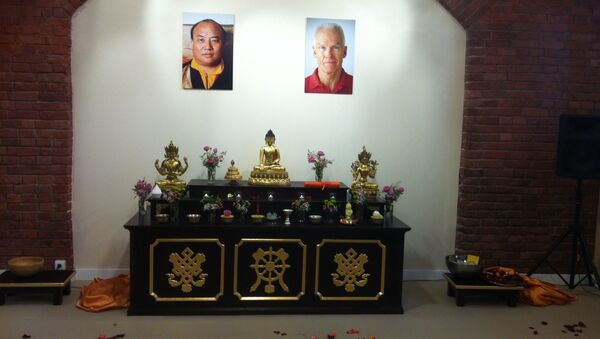 Новый зал для медитаций (малая гомпа) Московского буддийского культурного центра тибетской школы Кармы Кагью