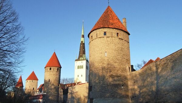 Вид на старый Таллин, Эстония. Архивное фото