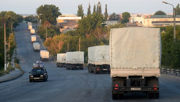 Российский конвой с гуманитарной помощью юго-востоку Украины. Архивное фото