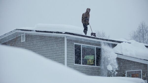 Засыпанный снегом дом в США. Архивное фото