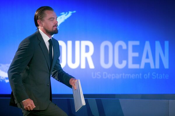 Леонардо Ди Каприо выступает на конференции Our Ocean Госдепартамента США в Вашингтоне, 17 июня 2014 год