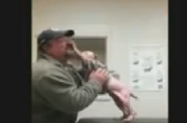 Долгожданная встреча: щенок благодарит своего спасителя