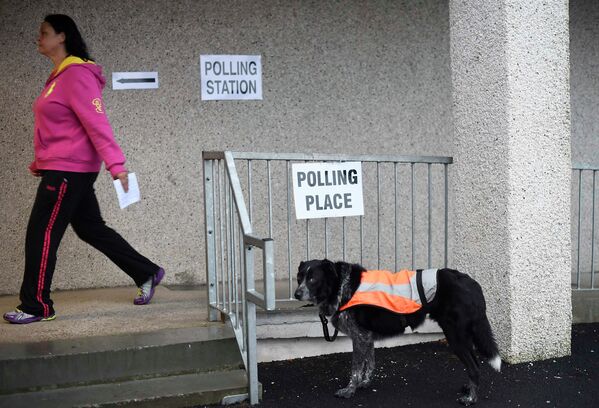 Участок для голосования на референдуме в Шотландии